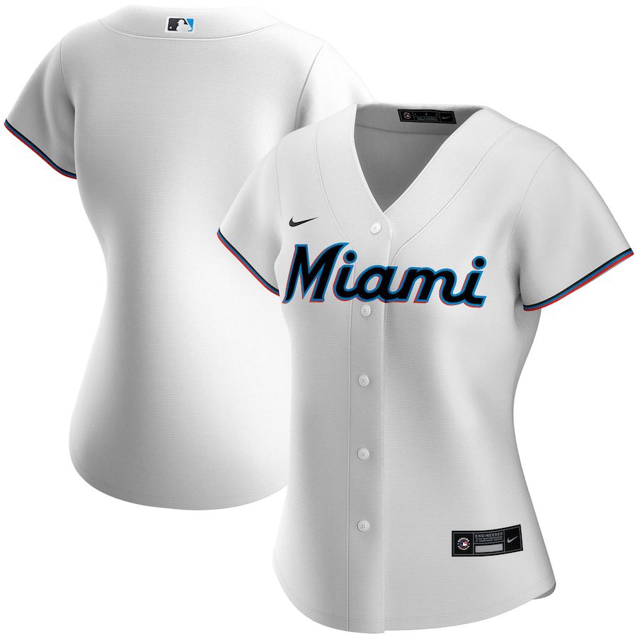 Cheap Womens Miami Marlins Nike White Replica Team MLB Jerseys